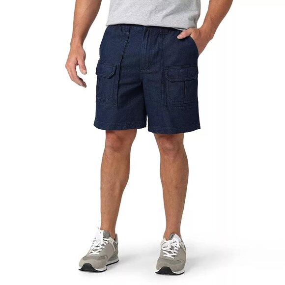 Men's Lee 100% Cotton Side Elastic 7.5" Cargo Short, Color: Rinse, Size: 44 - Picture 1 of 1